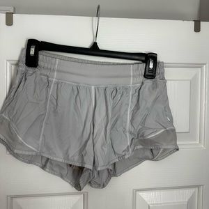 Light Grey Lululemon Hotty Hot Shorts size 6